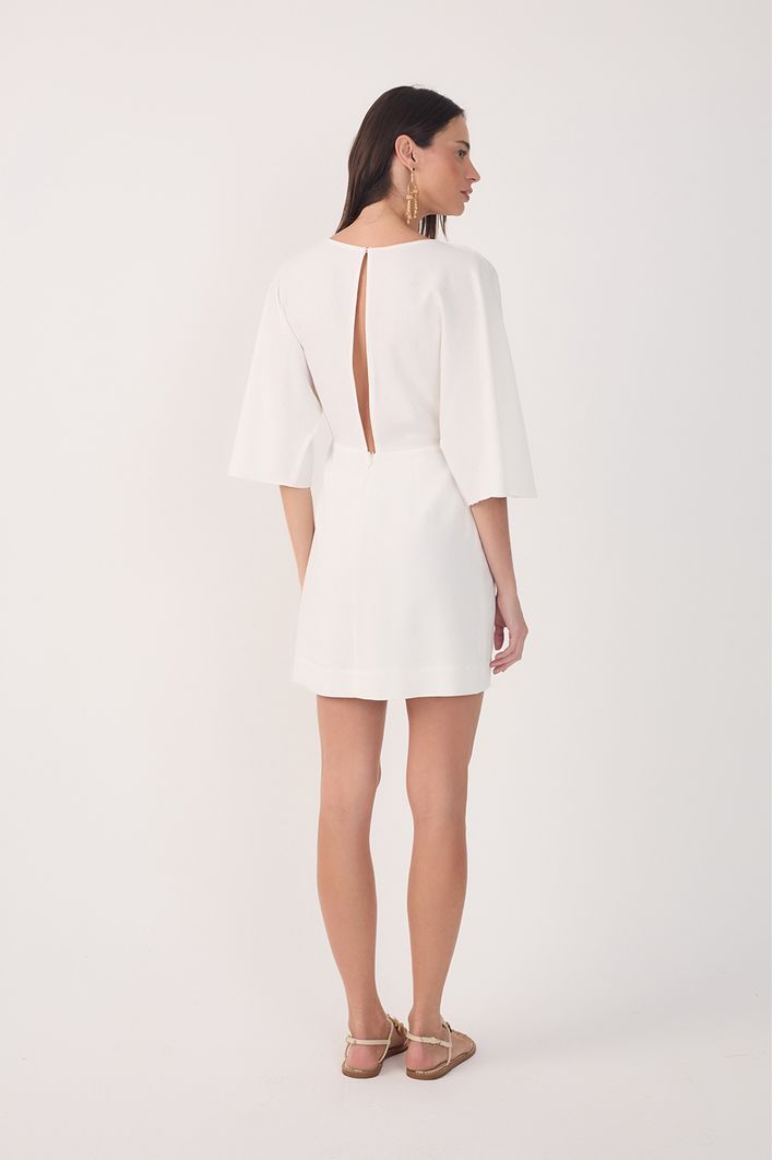 Vestido Curto Linho Mangão