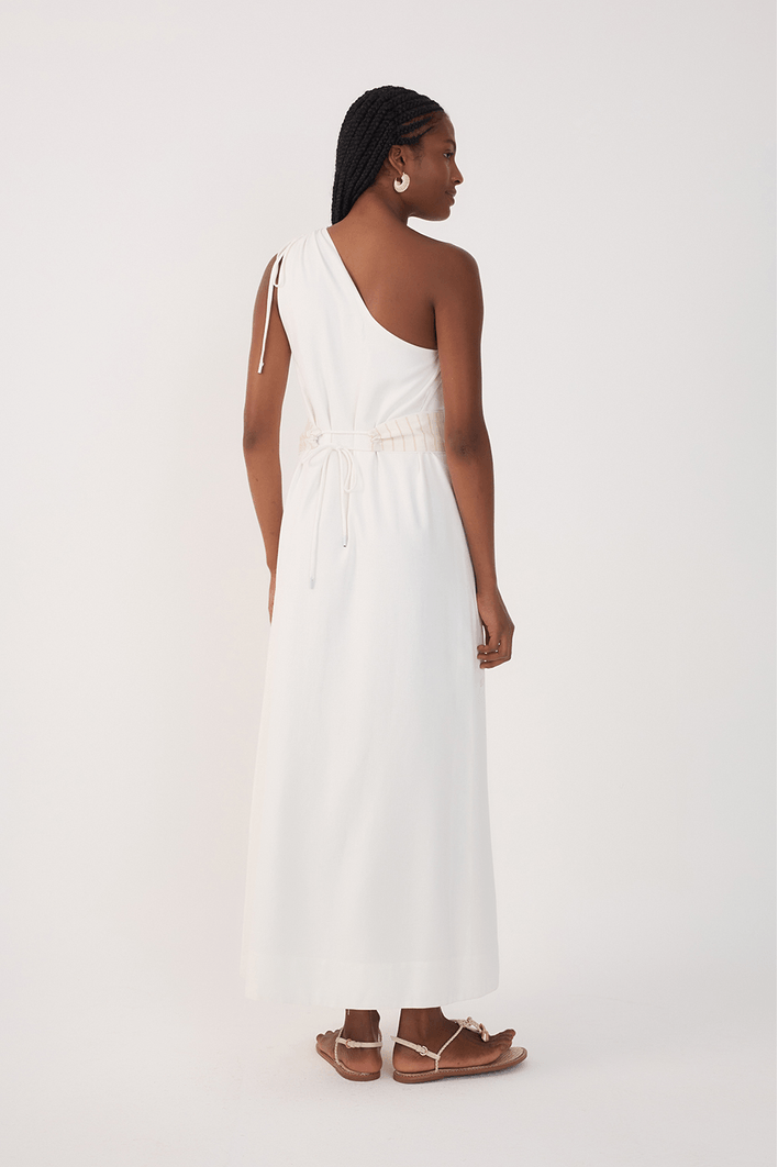 Vestido Cropped Linho Pala Bordada