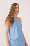 Blusa Linho Assimétrica Ombro Só