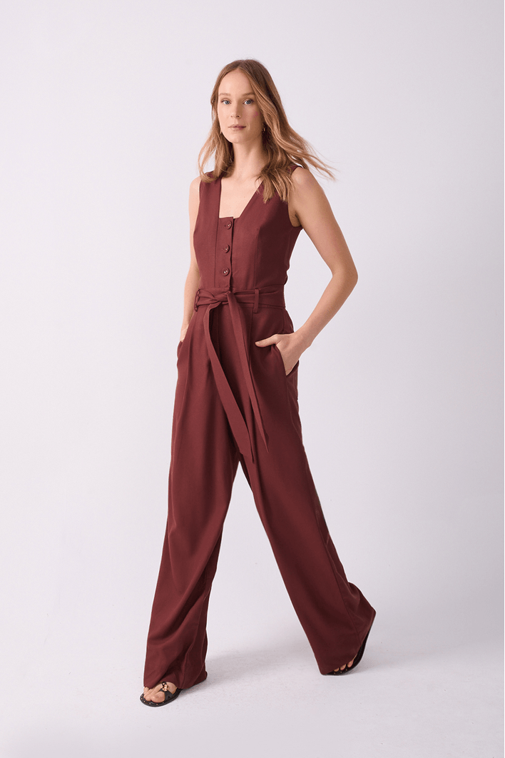 Macacão Linho Faixa