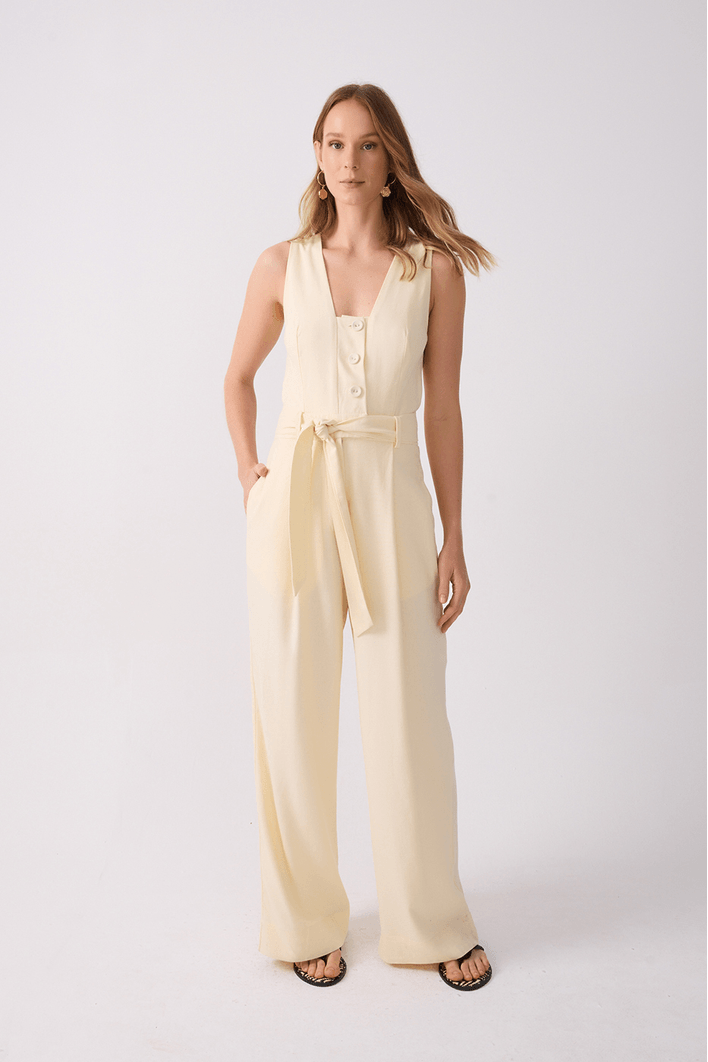 Macacão Linho Faixa