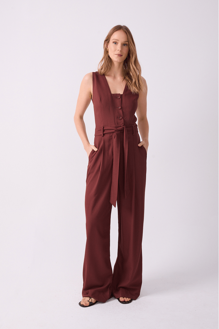 Macacão Linho Faixa