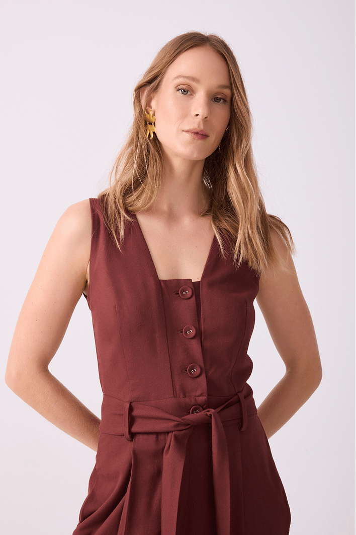 Macacão Linho Faixa