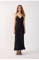 Vestido Cetim Com Renda