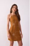 Vestido Curto Linho Xadrez Sol