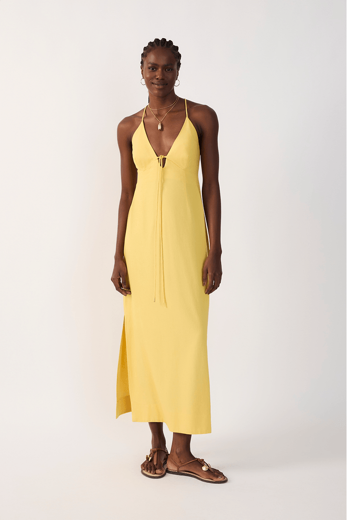 Vestido Cropped Linho Amarração