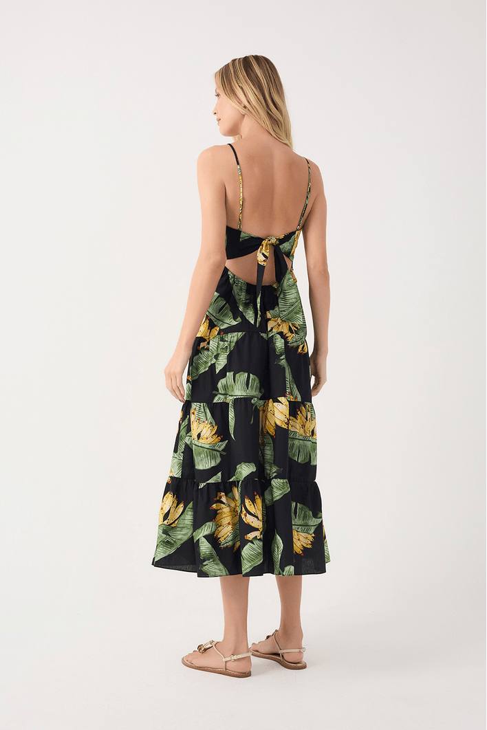 Vestido Midi Estampa Paraiso