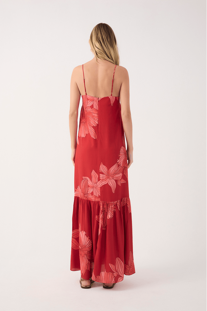 Vestido Cropped Estampa Orquidario