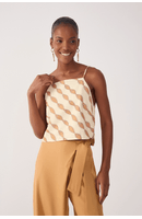 Blusa Linho Estampa Cardume