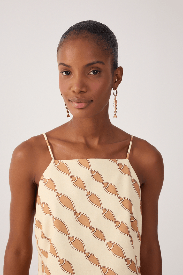 Blusa Linho Estampa Cardume