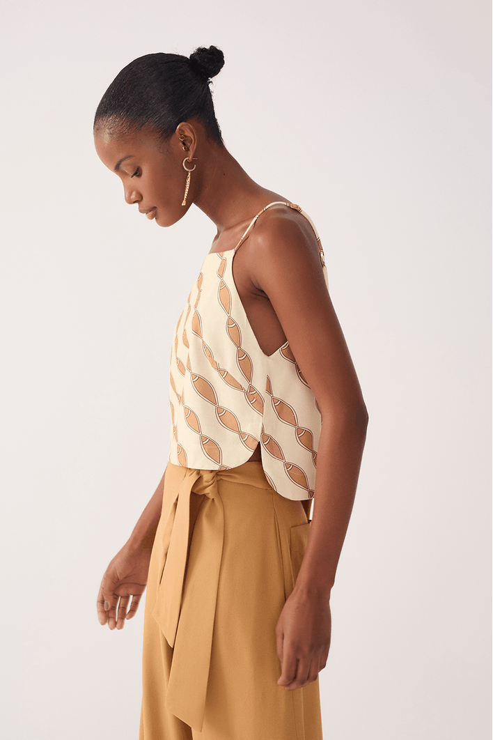 Blusa Linho Estampa Cardume