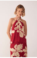 Blusa Estampa Pétala Vermelha