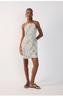 Vestido Linho Estampa Ponto A Ponto