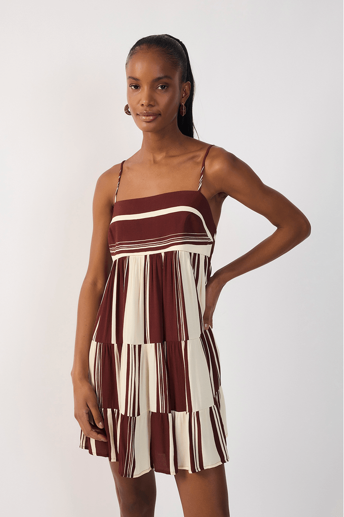 Vestido Estampa Listra Solene