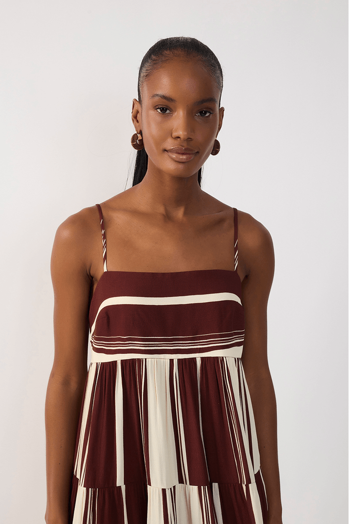 Vestido Estampa Listra Solene