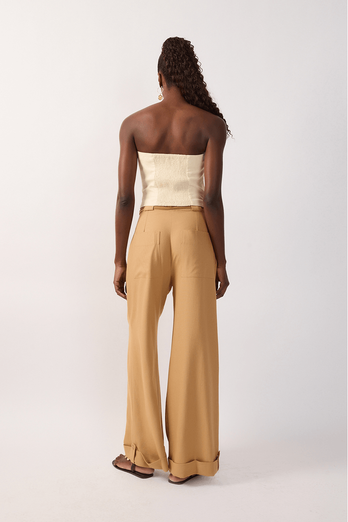 Calça Linho Cadarço Cintura