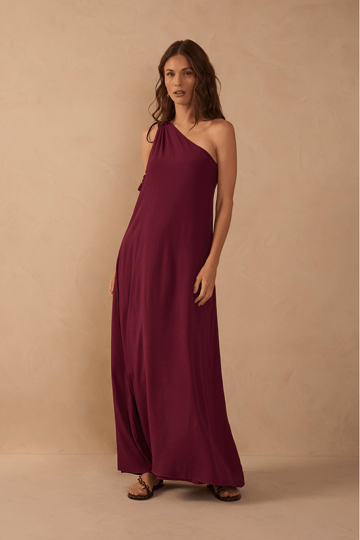 Vestido Cropped Crepe Um Ombro Só