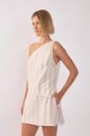 Blusa Linho Assimétrica Listrada