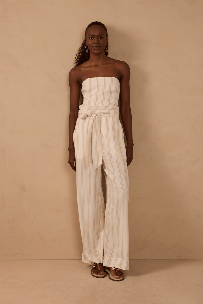 Macacão Linho Listrado