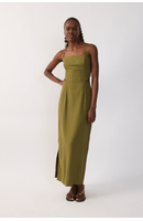 Vestido Midi Linho Trapézio