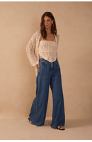 Calça Jeans Pantalona Marcada