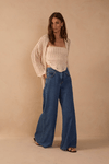 Calça Jeans Pantalona Marcada