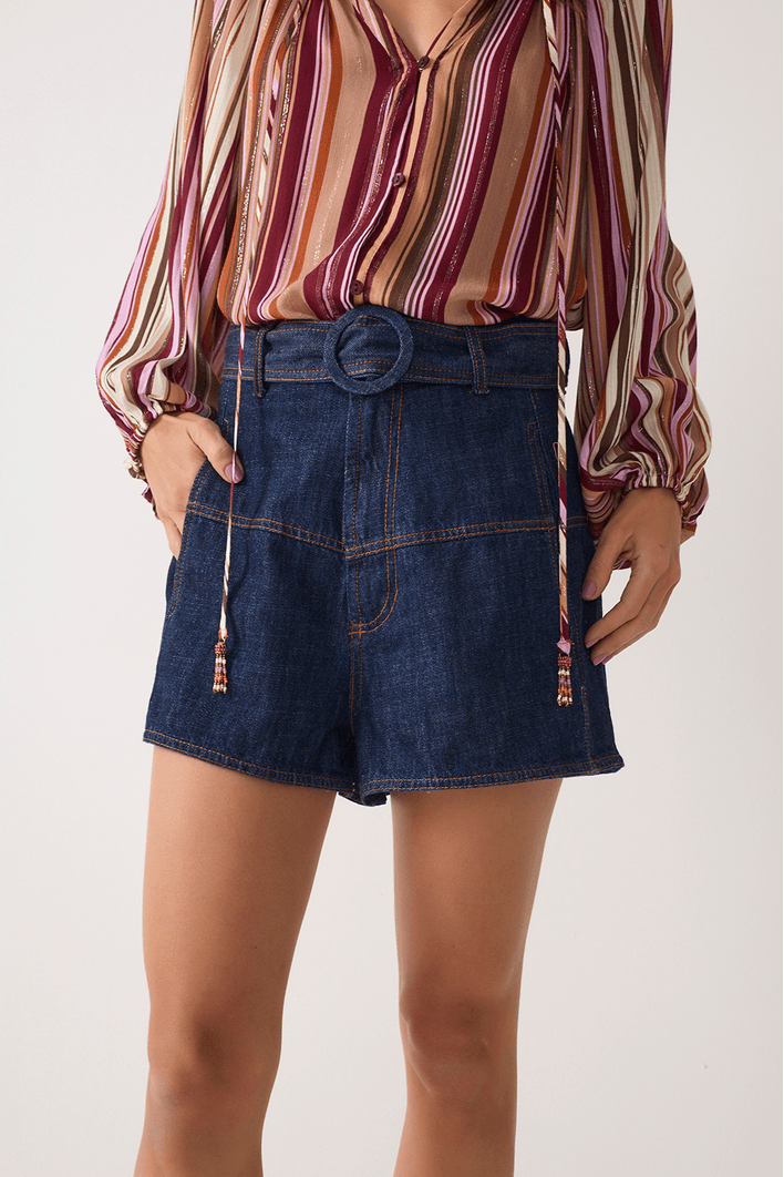 Short Jeans Com Cinto