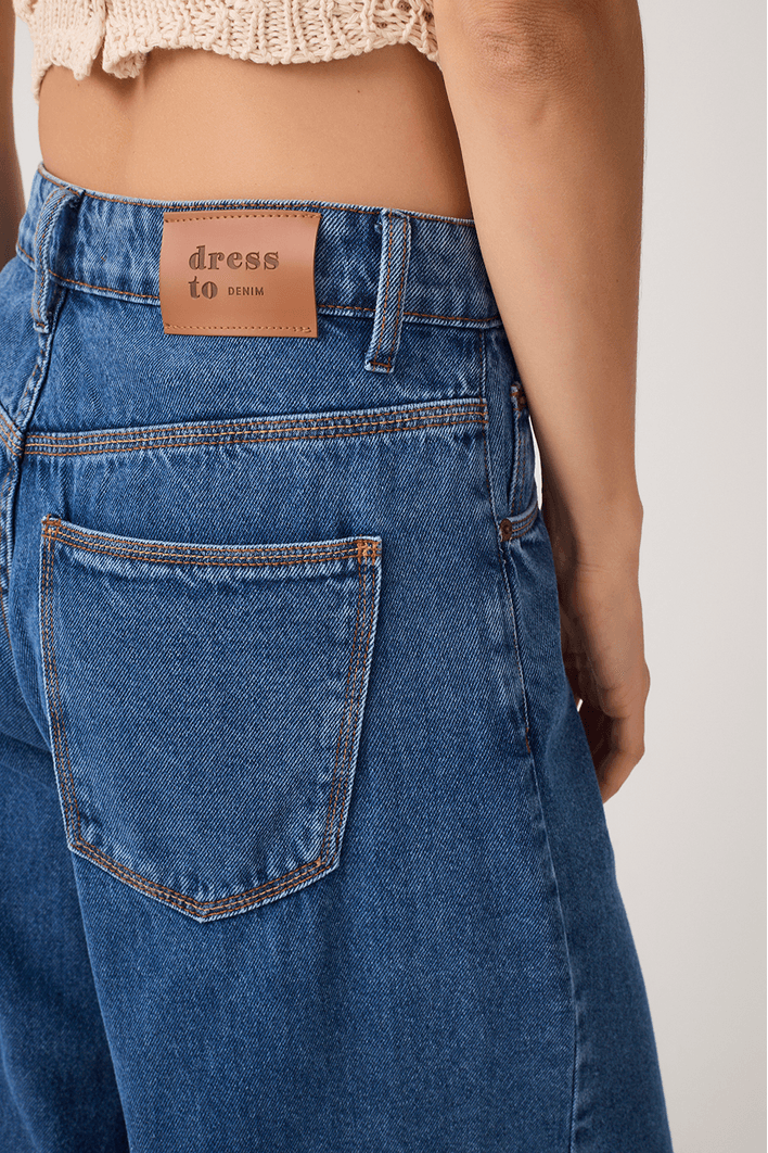 Calça Jeans Pantalona Marcada