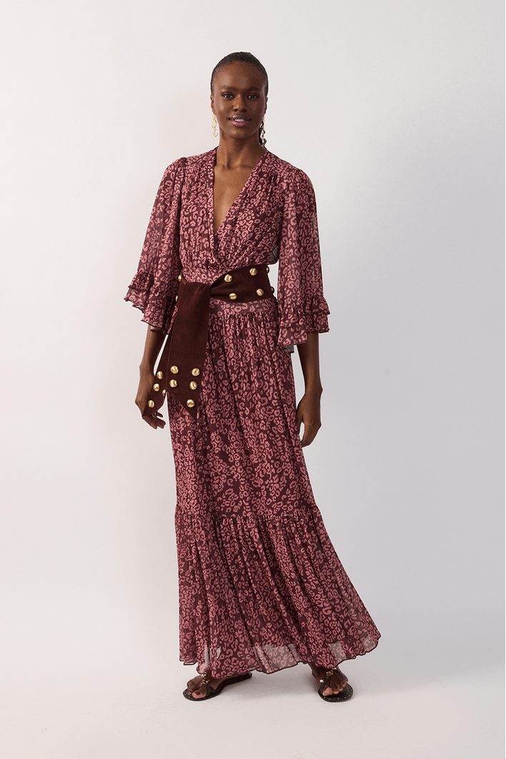 Vestido Tule Estampa Felina