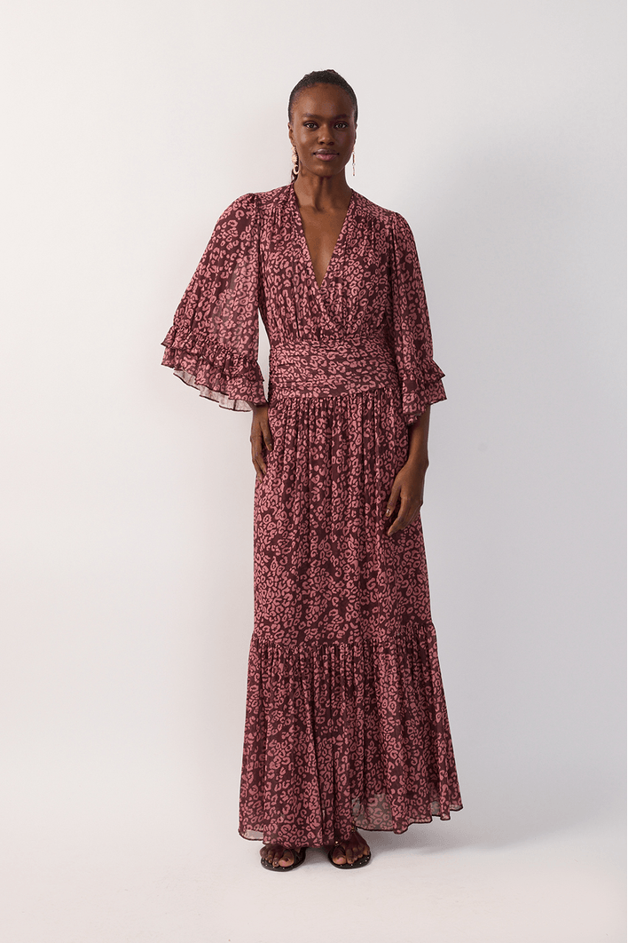 Vestido Tule Estampa Felina