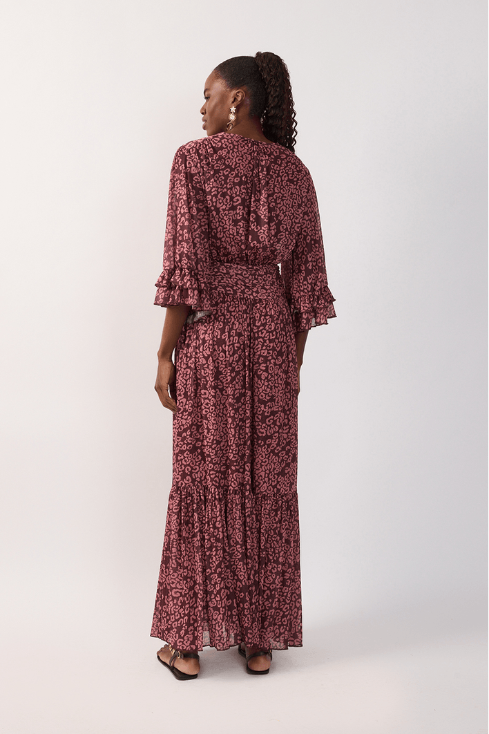 Vestido Tule Estampa Felina