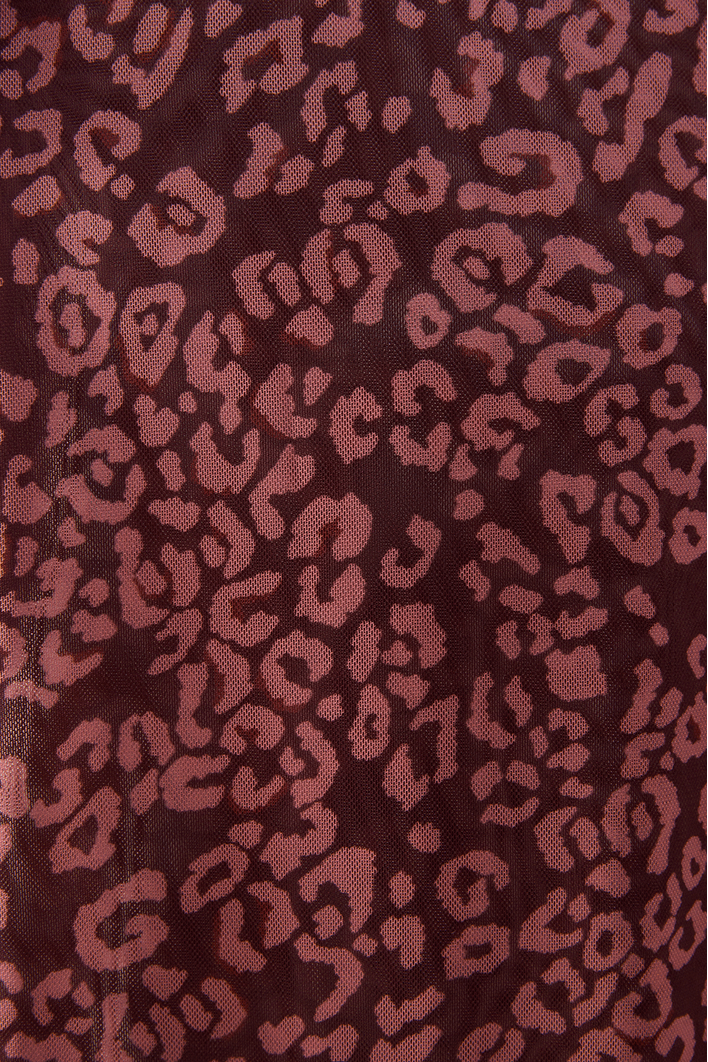 Vestido Curto Tule Estampa Felina