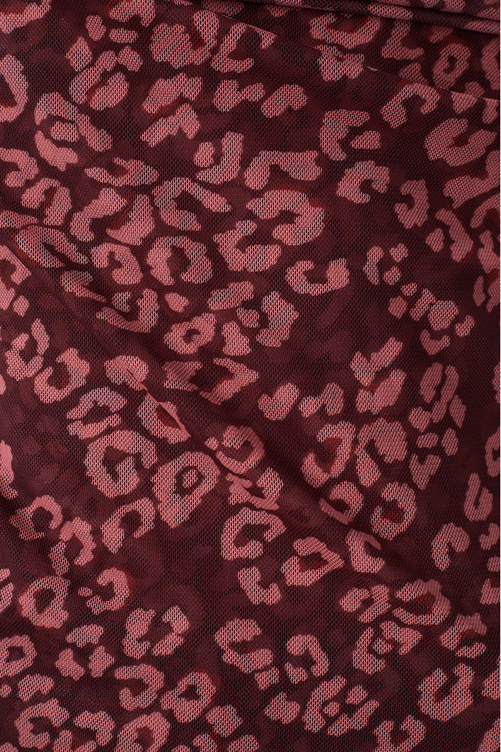 Blusa Ombro A Ombro Tule Estampa Felina