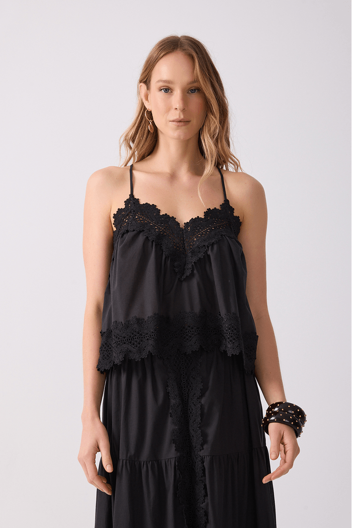 Blusa Algodão Com Renda