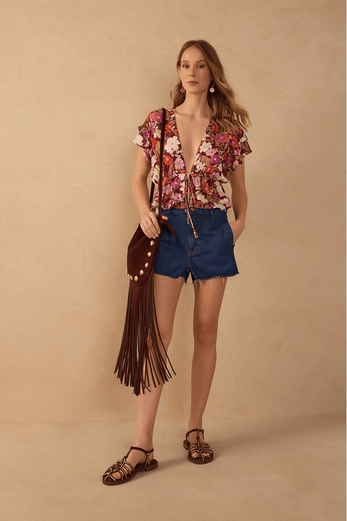 Short Jeans Boyfriend Dark Twill