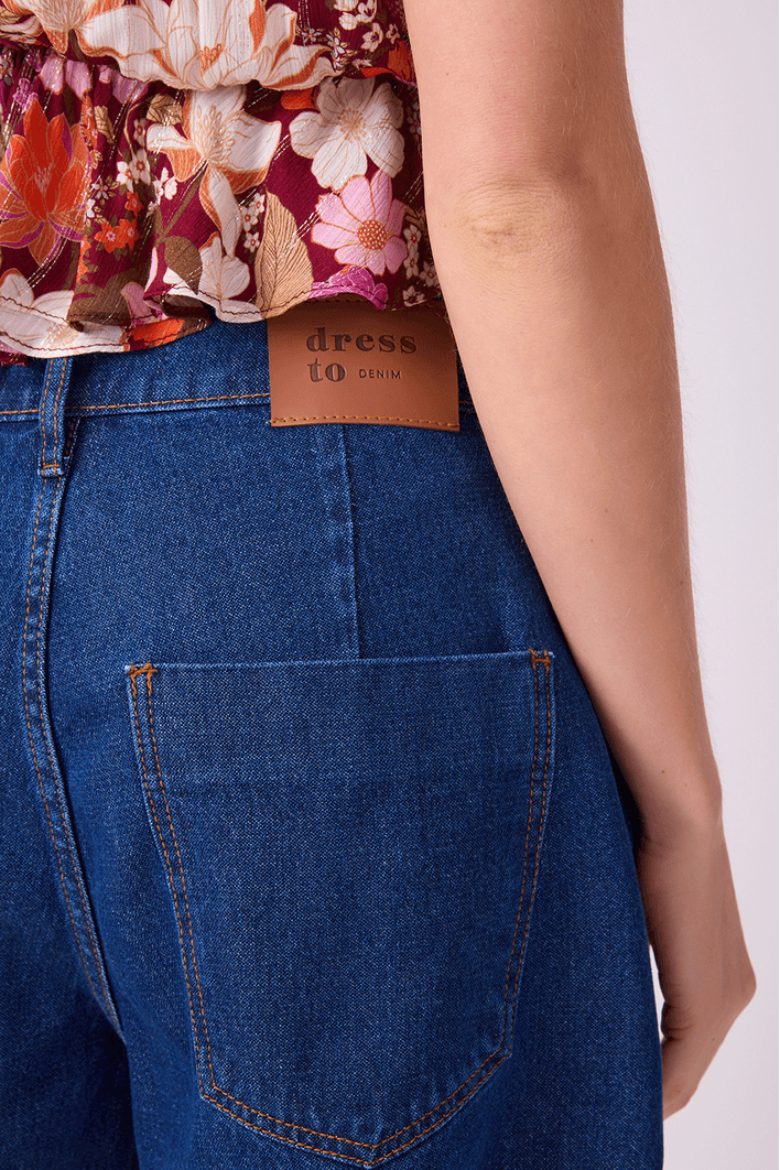 Short Jeans Boyfriend Dark Twill