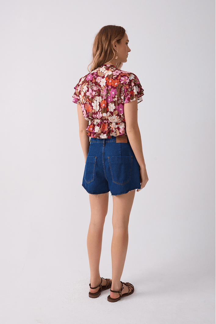 Short Jeans Boyfriend Dark Twill