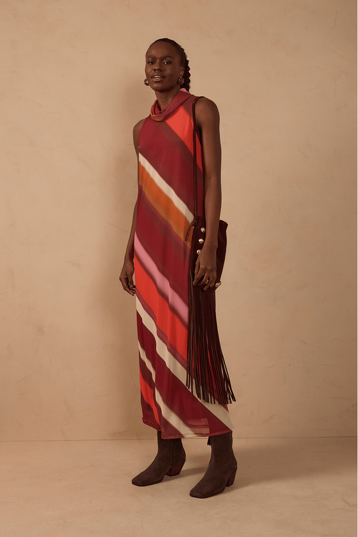 Vestido Tule Estampa Lumini