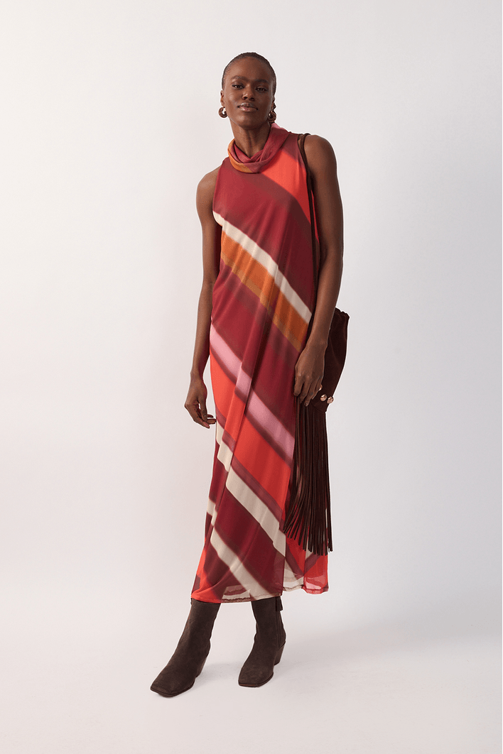 Vestido Tule Estampa Lumini