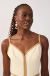 Vestido Cropped Linho Viés