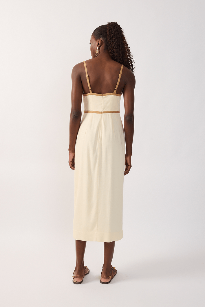 Vestido Cropped Linho Viés