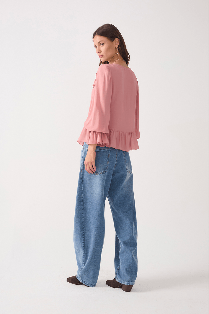 Calça Jeans Barrel Marcada