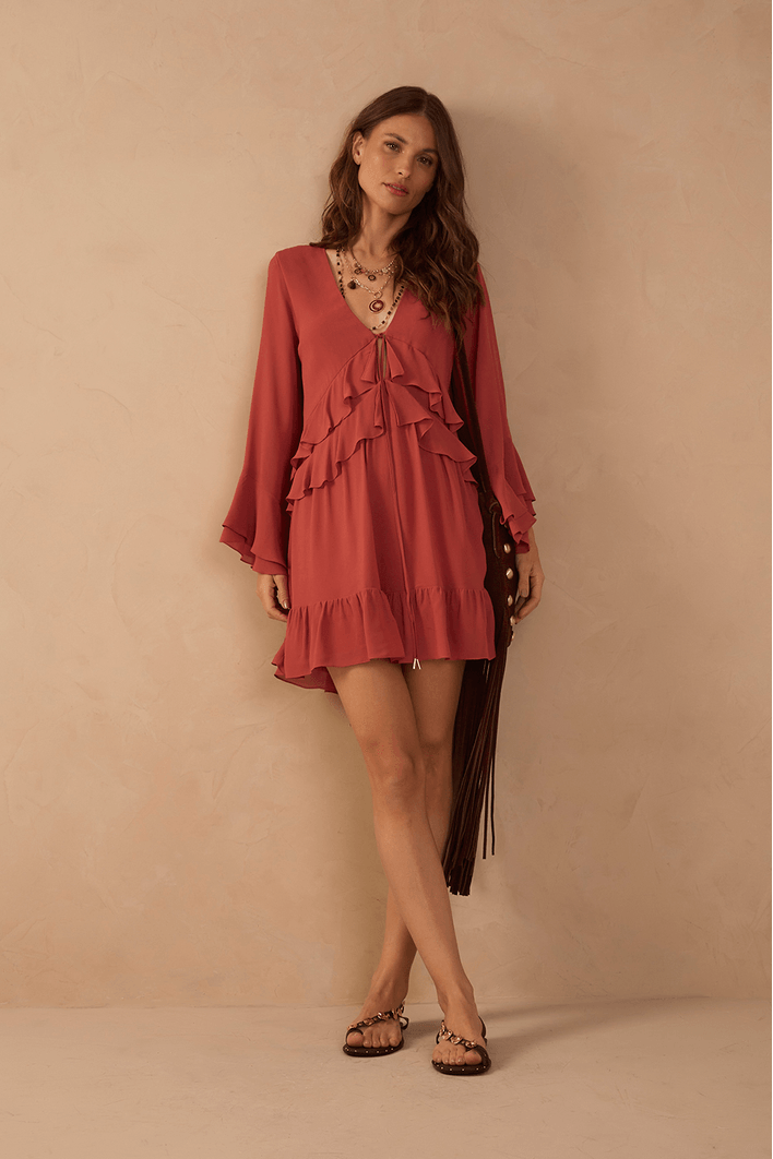 Vestido Curto Ggt Babados