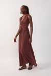 Vestido Longo Crepe Frente Torcida