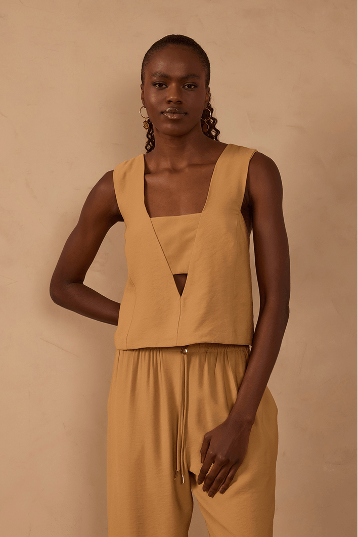 Blusa Quadradinha Top Recortado