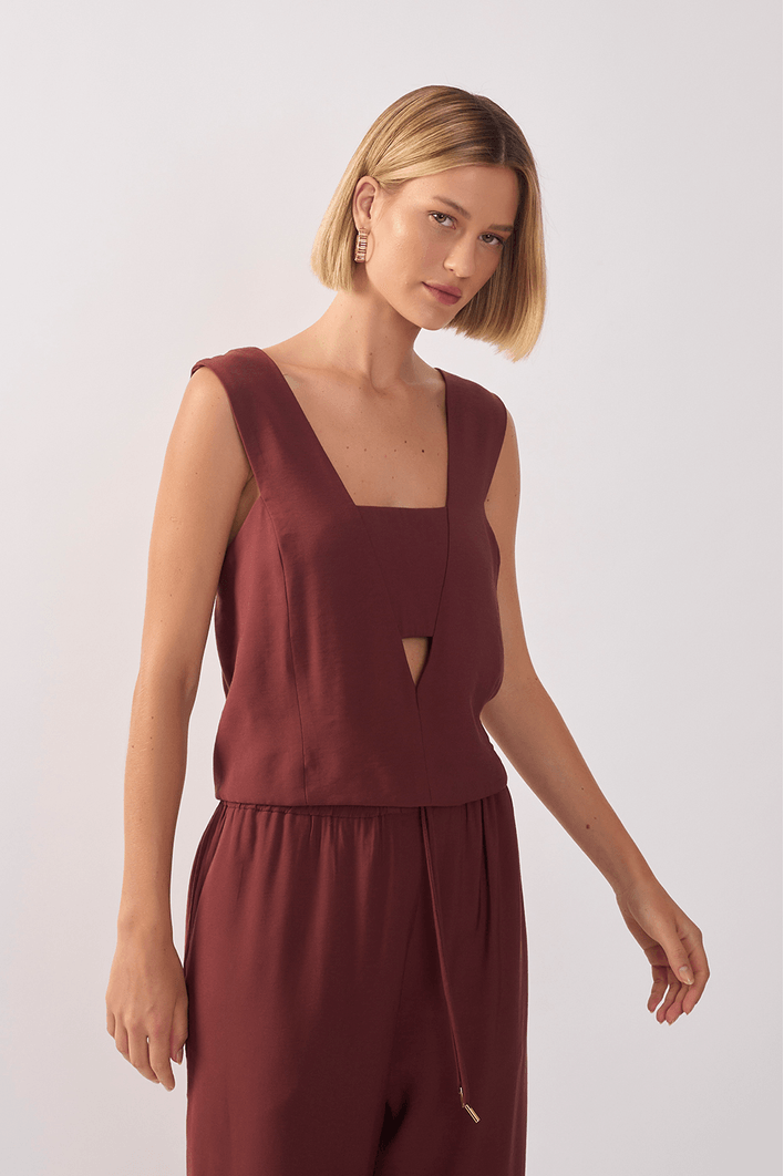 Blusa Quadradinha Top Recortado