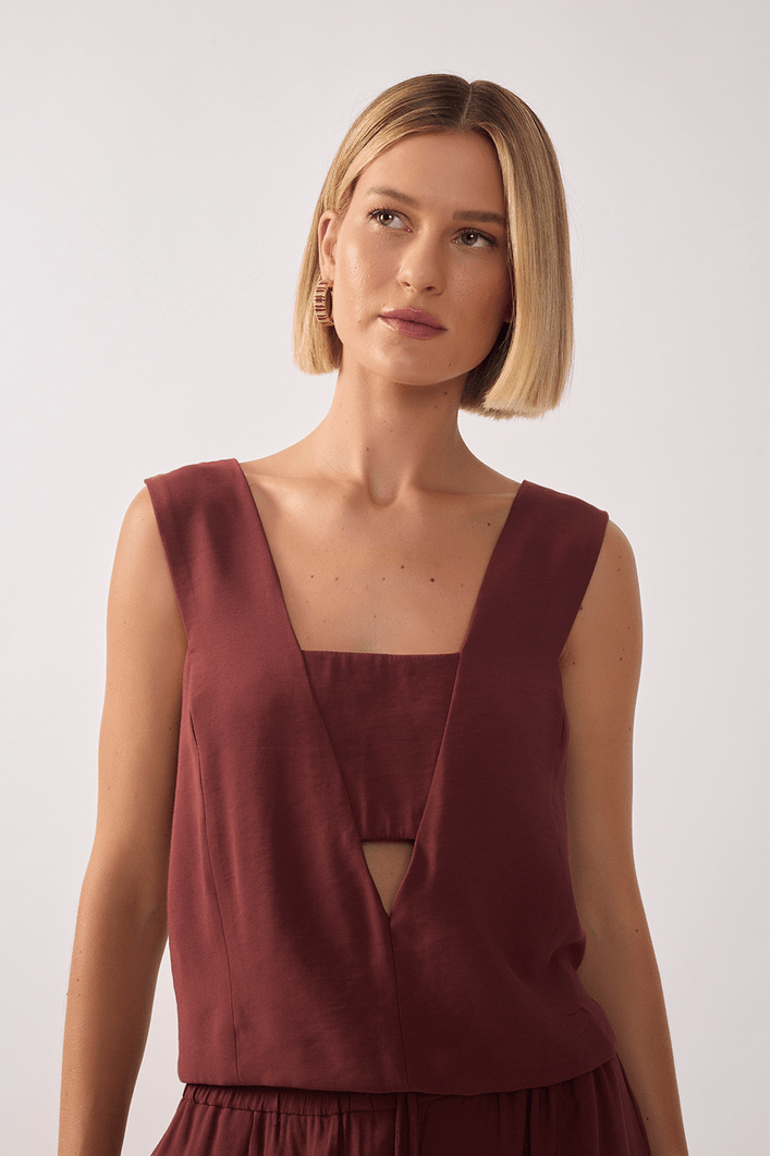 Blusa Quadradinha Top Recortado