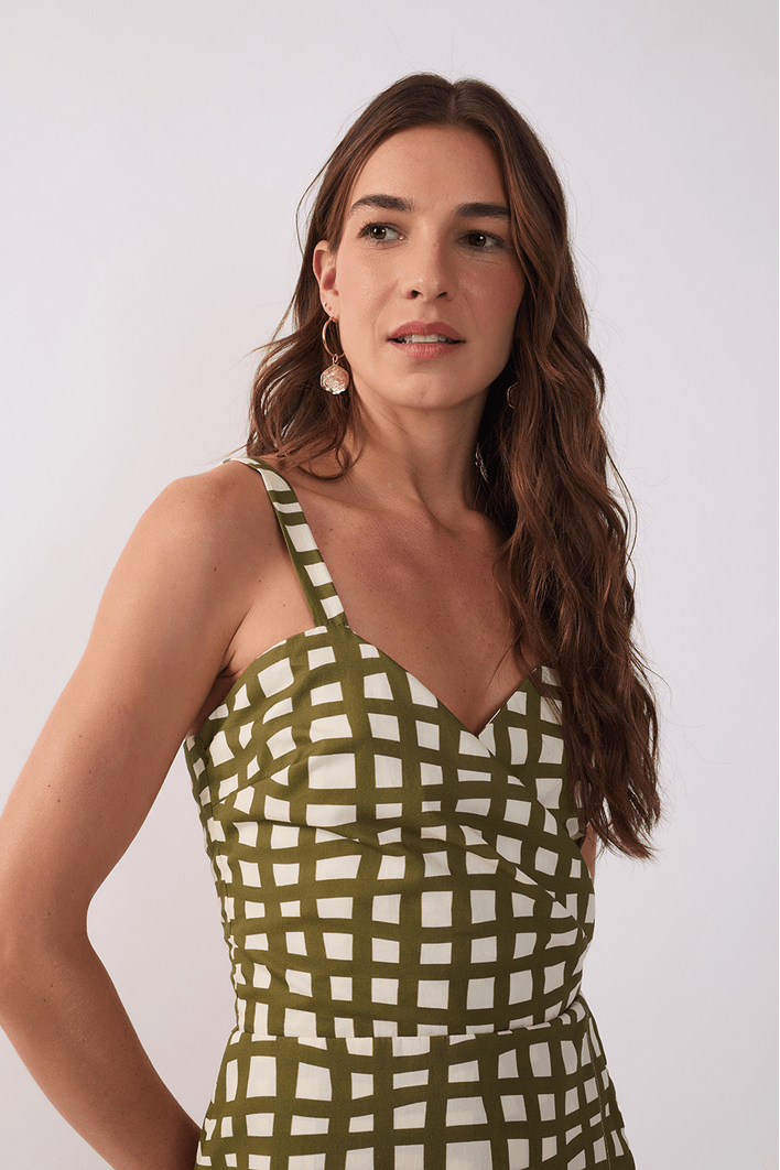 Macaquinho Tricoline Est Trama Verde