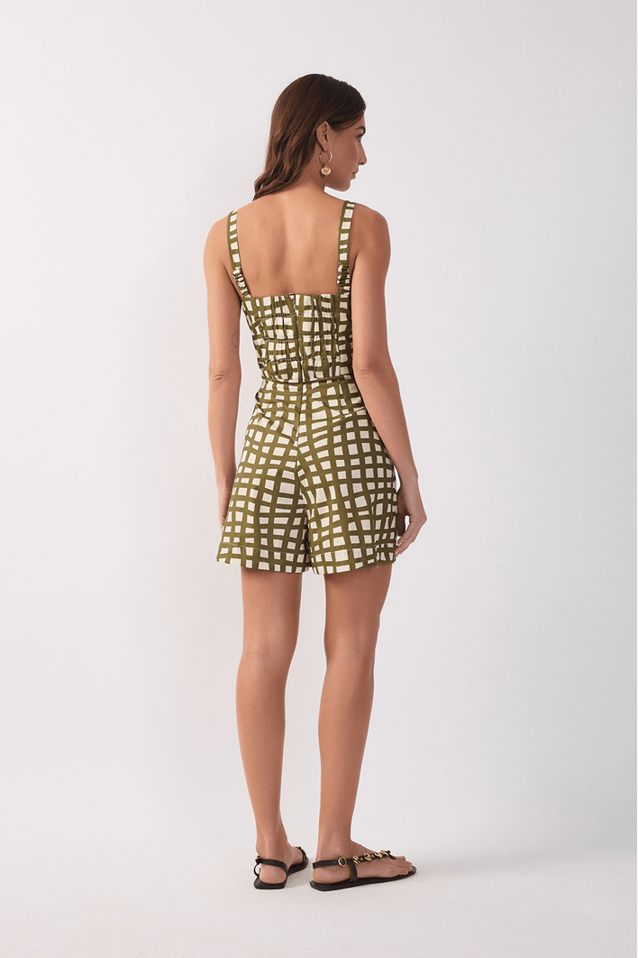 Macaquinho Tricoline Est Trama Verde