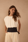 Blusa Malha Com Tecido